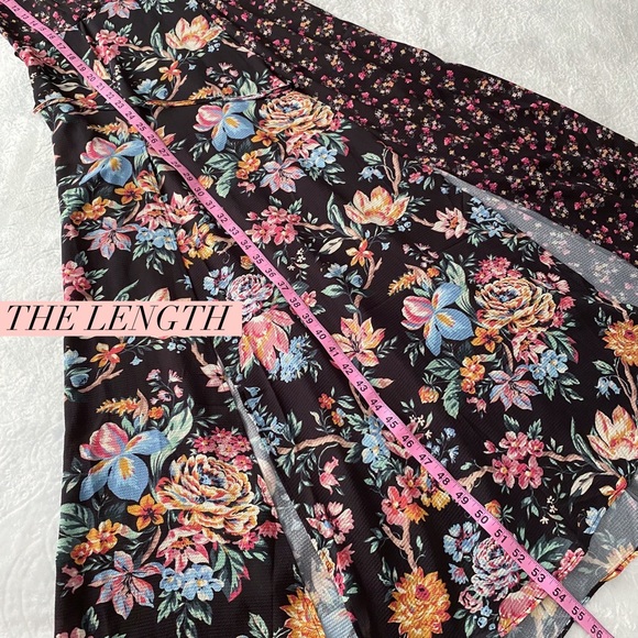 French Connection Floral Patchwork Maxi Dress With Leg Slits - Picture 5 of 9